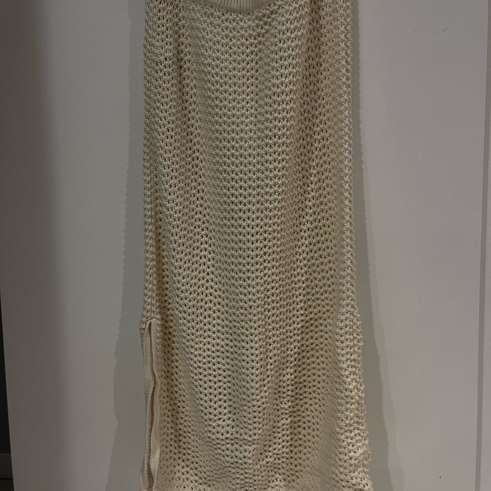 NWOT Old Navy Ivory Knit Skirt with Fringe - Picture 4 of 5